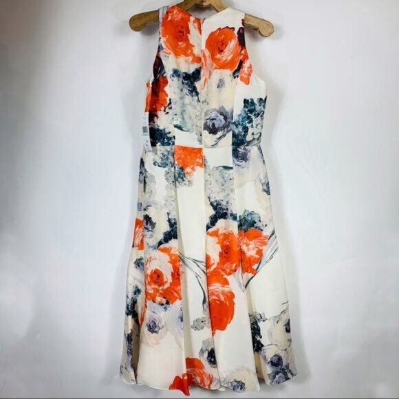 NWT Carmen Marc Valvo Midi Dress Floral Sz 8 - Picture 4 of 11